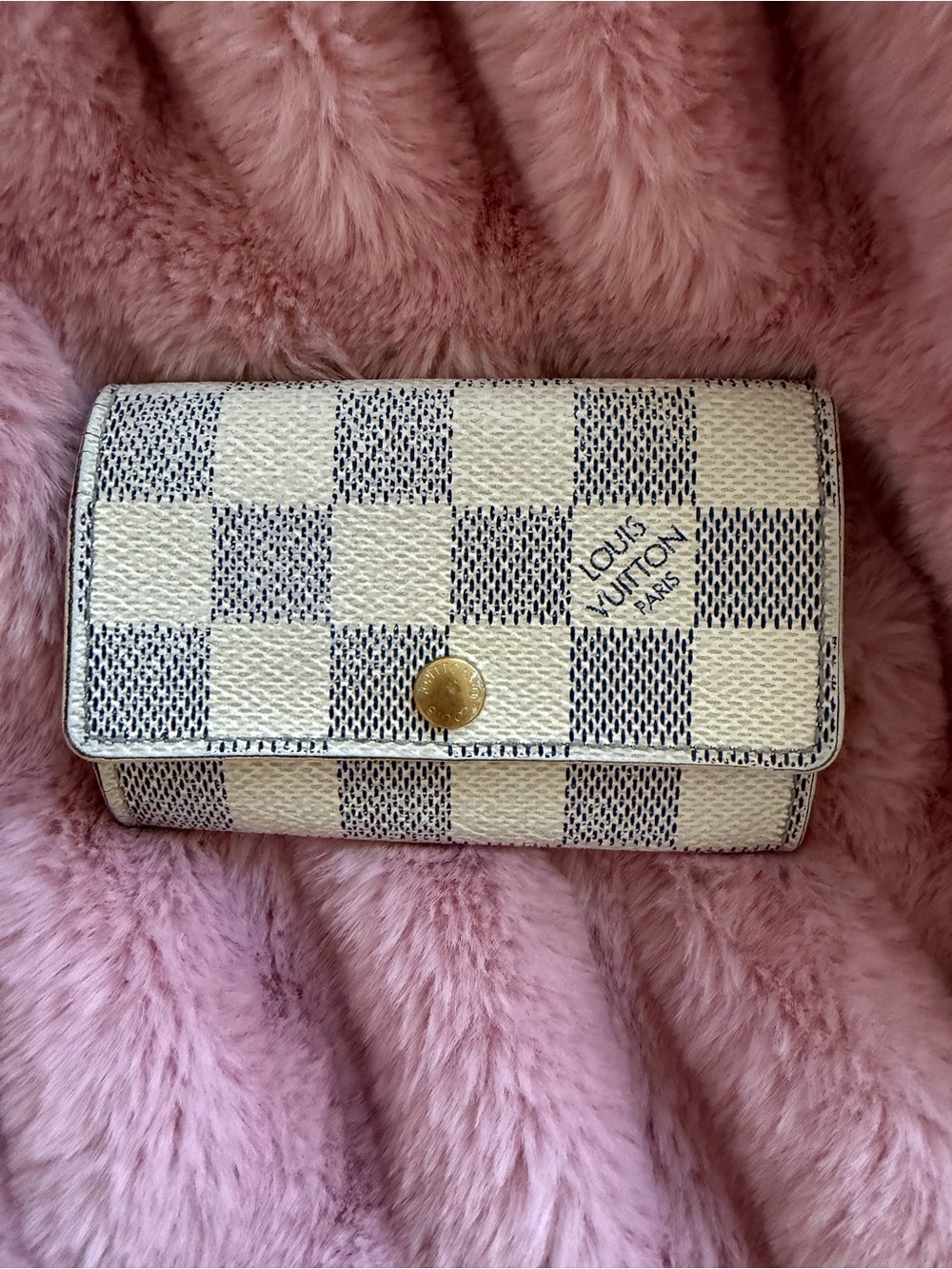 Vintage Louis Vuitton Damier Azur 6 Key Holder Wallet